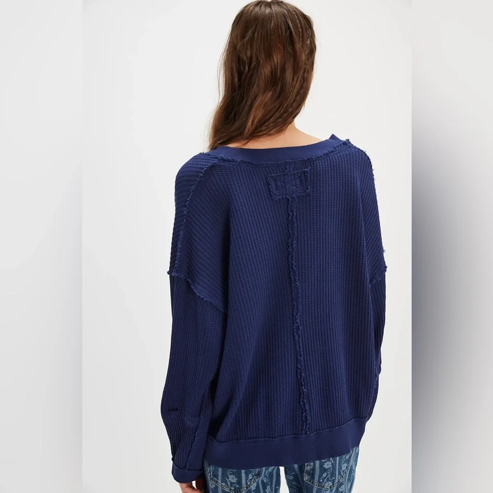 Free People We The Free Ricky Thermal in blue - Picture 2 of 9